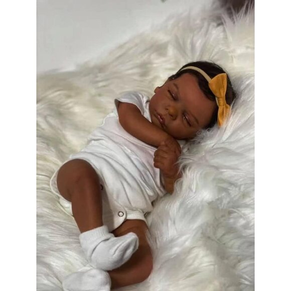 Reborn Baby Dolls Black Girl Black Reborn Toddler Doll Silicone 19 Inches - New - Picture 2 of 5